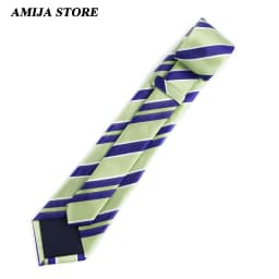Men's Fashion Tie 7.5cm Tie Sage Green Orange Stripes Ties Business Meeting Suit Wedding Party Office Tie Men's Gift Accessorie
