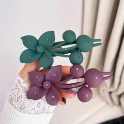 Fashion Matte Flower Hairpins Vintage Rhinestone Non-slip Hair Clip Claw Clamps Women Girls Hair Accessories Party Headwear Gift