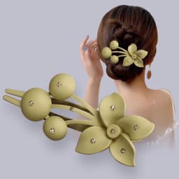 Fashion Matte Flower Hairpins Vintage Rhinestone Non-slip Hair Clip Claw Clamps Women Girls Hair Accessories Party Headwear Gift