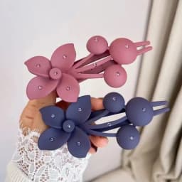 Fashion Matte Flower Hairpins Vintage Rhinestone Non-slip Hair Clip Claw Clamps Women Girls Hair Accessories Party Headwear Gift