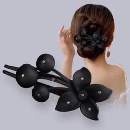 Fashion Matte Flower Hairpins Vintage Rhinestone Non-slip Hair Clip Claw Clamps Women Girls Hair Accessories Party Headwear Gift