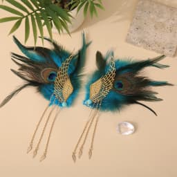 Angel Wings Feather Two tone Feather Tassel Pair Clip Devil Wings Hairpin Edge Clip Female