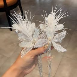 Fairy Tassel Hair Clip For Women Mermaid Pearl Butterfly Side Hairpin Exquisite Elegant Wedding Party Travel Hair Accessories