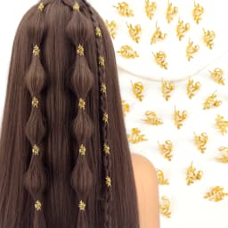 40Pcs Vine Leaf Shaped Alloy Hair Braids Rings For Dreadlock Women Girls Hair Accessories Loc Hair Jewelry for Braids