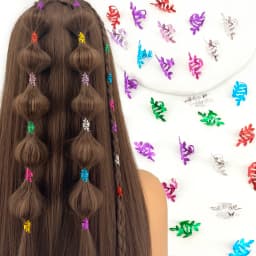 40Pcs Vine Leaf Shaped Alloy Hair Braids Rings For Dreadlock Women Girls Hair Accessories Loc Hair Jewelry for Braids