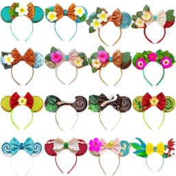 Disney Moana 2 Ear Headband for Adults Mickey Mouse Hairbands Women Fish hook Bow Hair Accessories Girls Kids Party Cosplay Gift