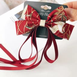 Exquisite Japanese Fox Bow Tassels Ribbon Hair Clip Headwear Girl Cartoon Hairpin Hanfu Cosplay Clothing Accessories