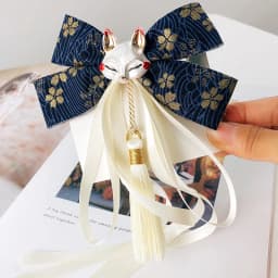 Exquisite Japanese Fox Bow Tassels Ribbon Hair Clip Headwear Girl Cartoon Hairpin Hanfu Cosplay Clothing Accessories