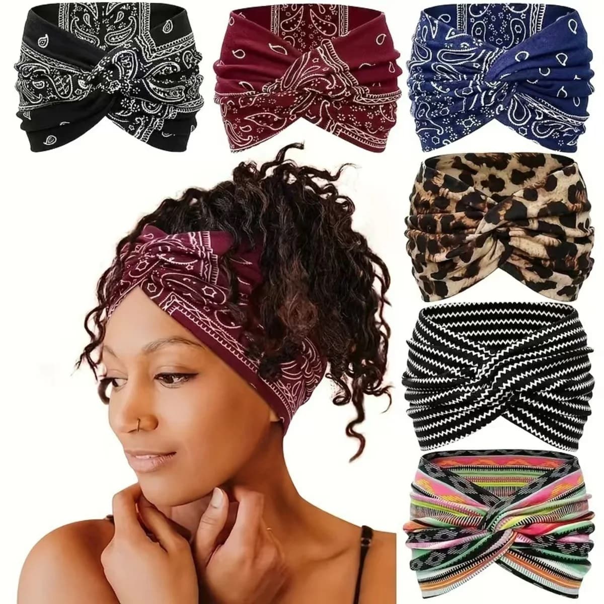Ultra-Wide Ladies Elastic Knot Cross Yoga Sports Hairband Stylish Hair Accessory Headband for Fitness Enthusiasts