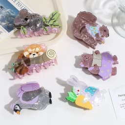 1pc Cartoon Funny Frog Grab Clip Creative Animal Acetate Shark Clip Wild Medium Half Tie Hair Clip Hair Accessory Clip