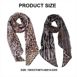 Leopard Small Long Silk Scarf Women Chiffon Strap Winter Warm Windproof Y2k Irregular Scarf Waste World Punk for Nightclub Party