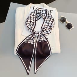 Cute Bunny Print Hair Ribbon Bevel Scarf Women Neck Tie Bag Scarfs Satin Silk Skinny Headscarves Ladies Foulard Floral Bands