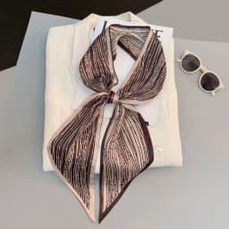 Cute Bunny Print Hair Ribbon Bevel Scarf Women Neck Tie Bag Scarfs Satin Silk Skinny Headscarves Ladies Foulard Floral Bands