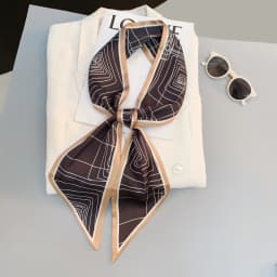 Cute Bunny Print Hair Ribbon Bevel Scarf Women Neck Tie Bag Scarfs Satin Silk Skinny Headscarves Ladies Foulard Floral Bands