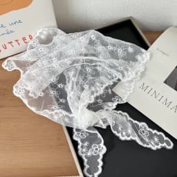Korean Sweet Cute Handmade Crochet Hollow Triangle Headband Towel Women Spring and Summer Travel Literary Photo Hair Scarf