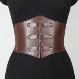 1pcs Fashionable Gothic Corset Belt Triple Buckle with Black Rivet Studs Elastic Waspie Waistband for Punk Perfect for Coats