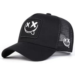 Unisex XX Smiling Face Embroidery Baseball Net Caps Spring and Summer Outdoor Adjustable Casual Hats Hip Hop Hat Sunscreen Hat