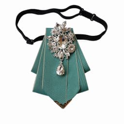 Luxury Wedding Elegant Necktie For Men Dress Shirt Collar Rhinestone Black Green Bow Tie Clips Brooches Bowtie Gifts Accessories