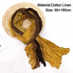 Fashionable Trend Gradient Blue Fold Shawl Soft Retro Pleated Long Scarf Sunscreen Scarf Spring Summer