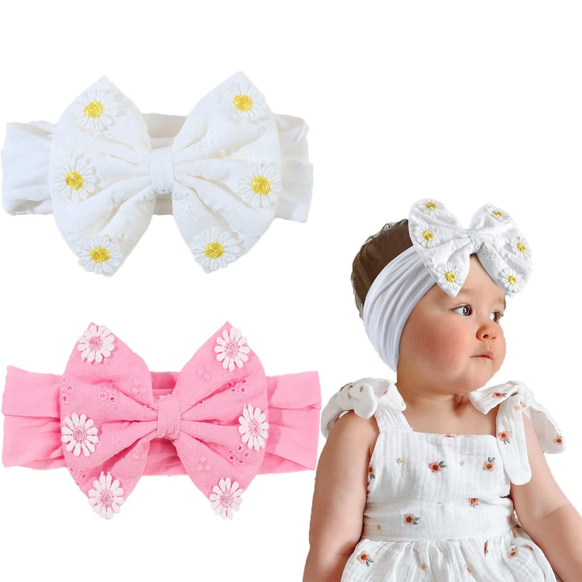 Wide Elastic Headband Soft Non-slip Breathable Head Bands Big Bow Headwrap For Baby Girls Children's Bath Hair Band Accessories