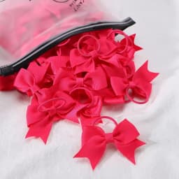 BABY BOWS 10Pcs New Color Grosgrain Ribbon Bows Elastic Hairties Hair Bands Girls Spring Head Rope Hair Accessories Wholesale