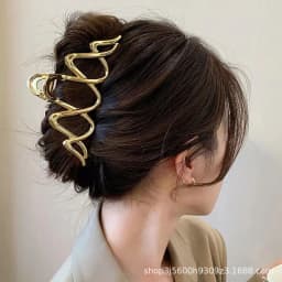 Elegant Geometric Wave Metal Gold Silver Hair Claw Clip For Women Accessories Large Punk Crab Jaw Clamps Hairgrip Headdress