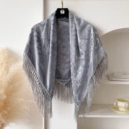 2025 New Spring and Summer Brand 110X110cm Retro National Style Velvet Jacquard Fringe Square Scarf Fashion Sunscreen Lady Shawl
