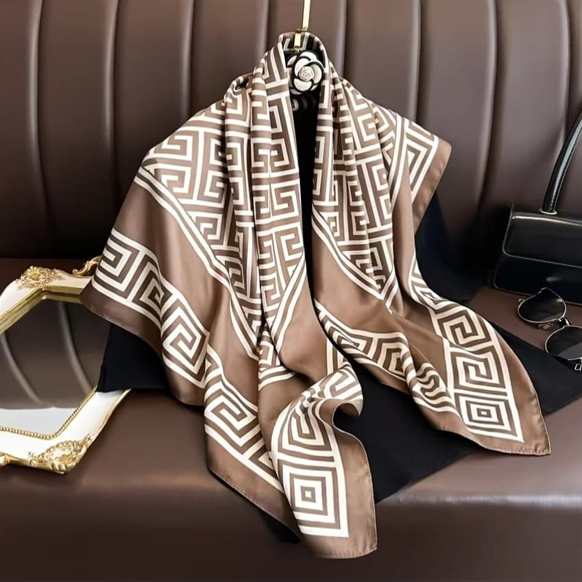 2025 Luxury Brand Fashion Soft Satin Scarf Square Scarves 70cm Headscarf Travel Shawl Hijab Wrap Bandana Foulard
