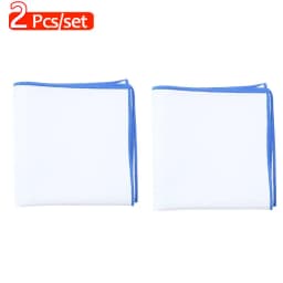 2Pcs Handkerchiefs for Men Cotton Linen Mens Handkerchiefs with Pocket Squares Holder White Hankies for Wedding Exercise