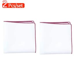 2Pcs Handkerchiefs for Men Cotton Linen Mens Handkerchiefs with Pocket Squares Holder White Hankies for Wedding Exercise