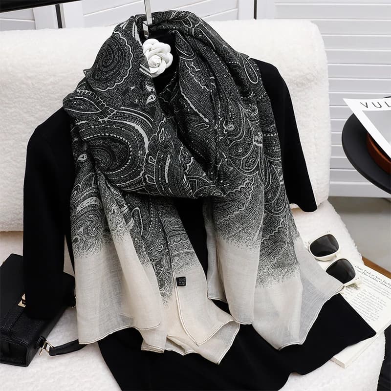 2025 Bohemia Paisley Luxury Designer Ladies Women Scarf Female Ventilate Cotton Linen Shawl Four Seasons Muslim Hijab 90*180cm