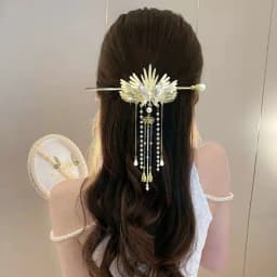 Female Luxury Chinese Headwear Angel Wing Baby Hairpin Alloy Tassels Hair Sticks Women Daily Hair Clip Sweet Hair Accessories