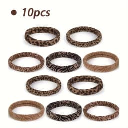 10/20/30/50/100pcs Women's Leopard Print Fashion Hair Tie Autumn and Winter High Elasticity Ponytail Hair Rope Headwear