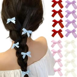 10 PCS Ribbon Bow Hair Clip Sweet Bowknot Cute Korean Girls Female Hairpin Fashion Barrettes Lovely Headwear Hair Grip Bobby Pin