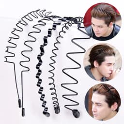 6PCS Metal Headband for Men Women Fashion Hair Bands Outdoors Sports Non Slip Smooth Elastic Teeth Comb Unisex Hair Accessories