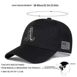 Unisex A Letter Embroidery Side American Flag Baseball Cap Spring Autumn Outdoor Adjustable Casual Hat Hip Hop Hat Sunscreen Hat