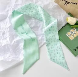 Fashion Printing Flower Long Ribbons Hair Scarf for Women INS Design Silk Headband Long Scarves Ribbon Hair Accessories