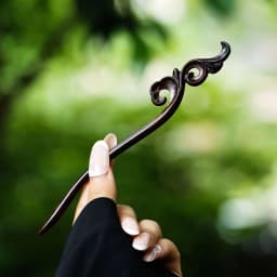 Retro New Chinese Style Cool Tail Sandalwood Hairpin with Chinese Style One Word Plate Hairpin, Ancient Hanfu Headpiece