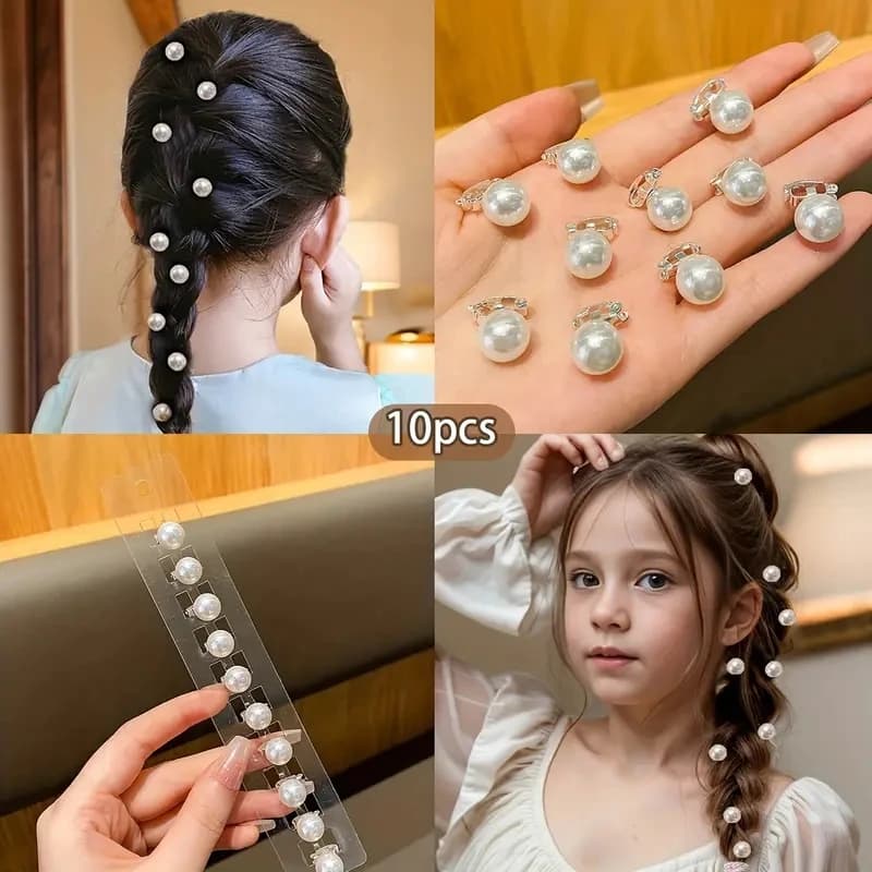 10pcs Imitation Pearl Hair Clips Elegant Stylish Hair Accessories for Girls Perfect Daily Weddings Special Occasions Headwear