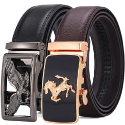 Automatic Buckle Men's Leather Belts Formal Eagle Horse Belt for Men Luxury Designer Brands Male Waist Strap Fashion Accessories
