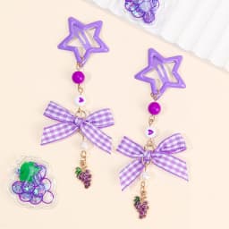 2Pcs Y2k Star Hair Clip Sweet Mini Flower Candy Plastic Bear Crystal Pendant Hairpin Headwear For Girl Metal Barrette Accesories