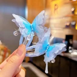 2Pcs/Set Children's Beautiful Gradient Butterfly BB Hair Clips Butterfly Wings Princess Hairs Accessories Girl Not Hurt Hairpins