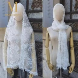 Elegant Lace Women Shawl Black Long Wedding Veils Flower Bride Head Covering Mantilla