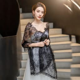 Elegant Lace Women Shawl Black Long Wedding Veils Flower Bride Head Covering Mantilla