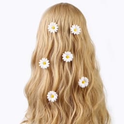 10pcs Girl Hair Clips Daisy and Sunflower Designs Mixed Color Polyester Flower Hair Accessories for Daily Casual Wear Hairpin