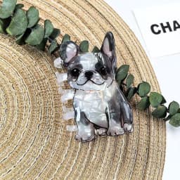 1pc cute medium animal hairpin, curly Shiba Inu corgi puppy acrylic grip clip cartoon hairpin pan hair shark clip