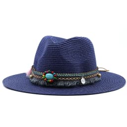 Summer Beach Hat Men and Women Couple Denim Visor Sun Hat Minority Style Denim Straw Hat