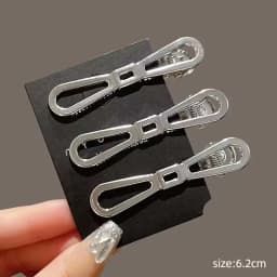 Sliver Metal Hair Clips Women Girls Y2K Duckbill Hairpin Personality Bangs Side Headwear Barrettes Hairclip Styling Accessories