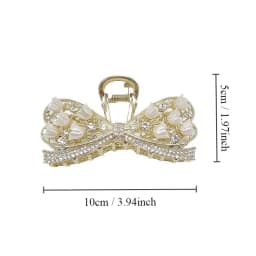 1 Pcs Fashion Linglan Flower Full Diamond Hollow Bow Hair Claws For Women Girls Party Hair Accessories