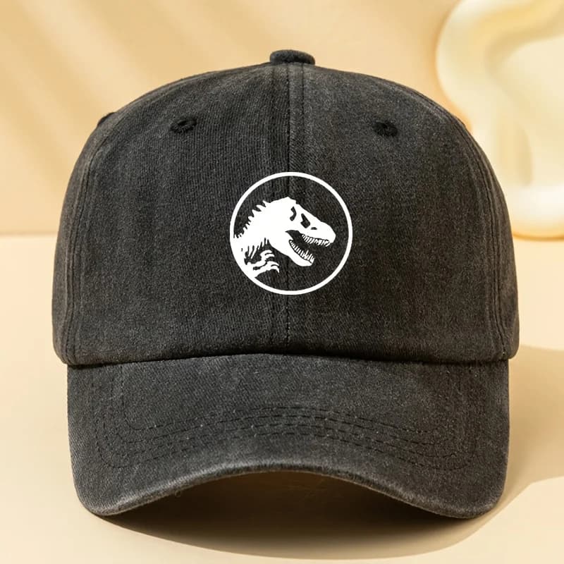 Dinosaur print retro baseball cap, sports and leisure hat suitable for outdoor sports, camping, festivals, parties and gifts